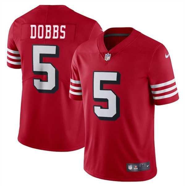 Men & Women & Youth San Francisco 49ers #5 Josh Dobbs New Red Vapor Untouchable Limited Stitched Jersey